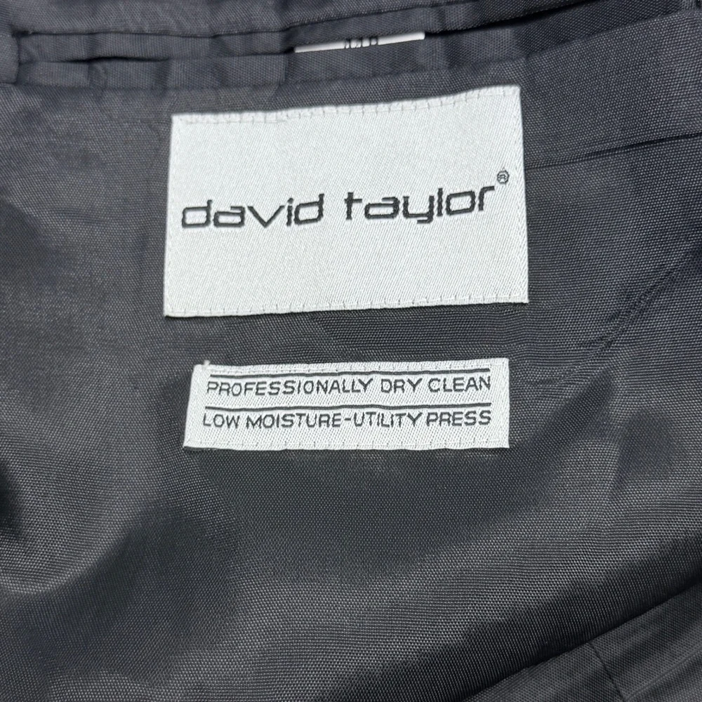David Taylor Mens Gray Wool Blend Two Button Blazer Sport Coat Jacket 44R